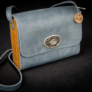 Ledertasche mit Holz (die größere Elegante)