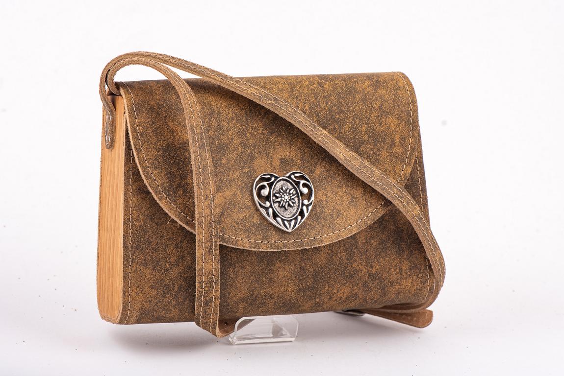 Ledertasche mit Holz (die Kleine schicke) – Bild 3