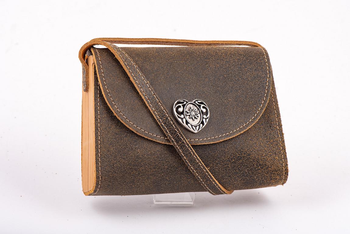 Ledertasche mit Holz (die Kleine schicke) – Bild 4