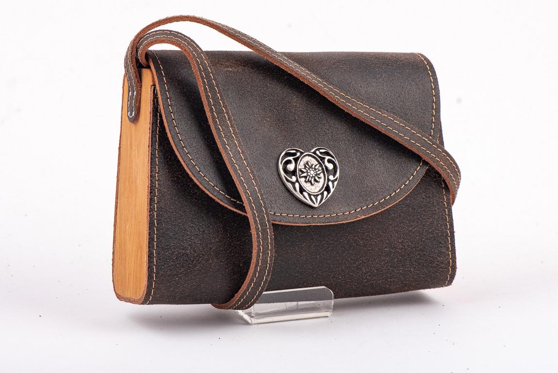 Ledertasche mit Holz (die Kleine schicke) – Bild 5