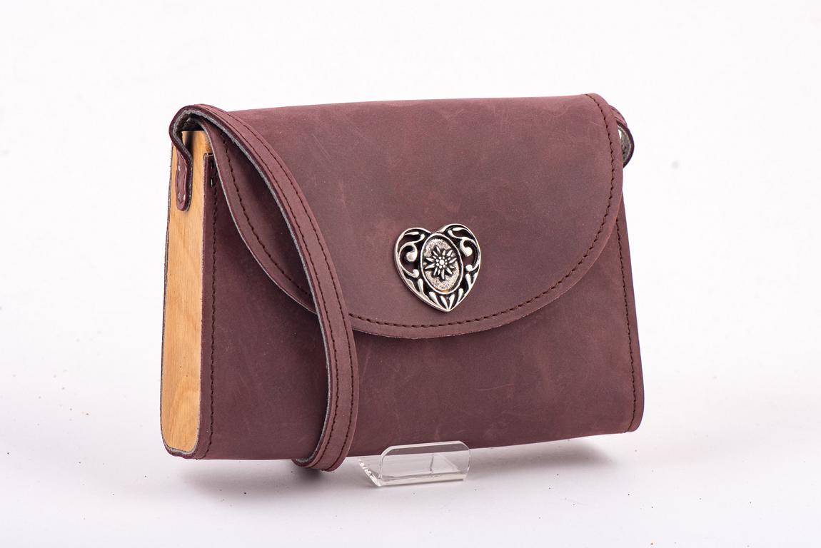 Ledertasche mit Holz (die Kleine schicke) – Bild 9